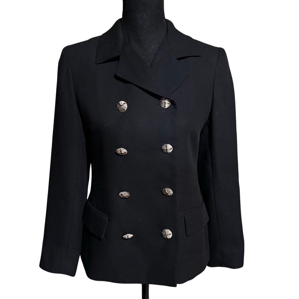 Liz Claiborne Black Double Breasted Blazer - Women's Petite Size 4